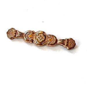 Vintage Bar Brooch Victorian Gold Tone